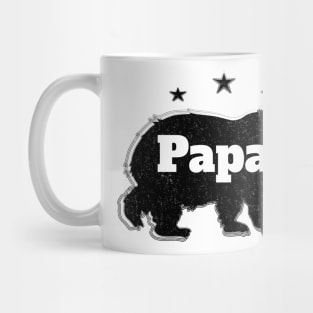 Mens Retro Fathers Day Papa Bear Stars Distressed Effect Mug